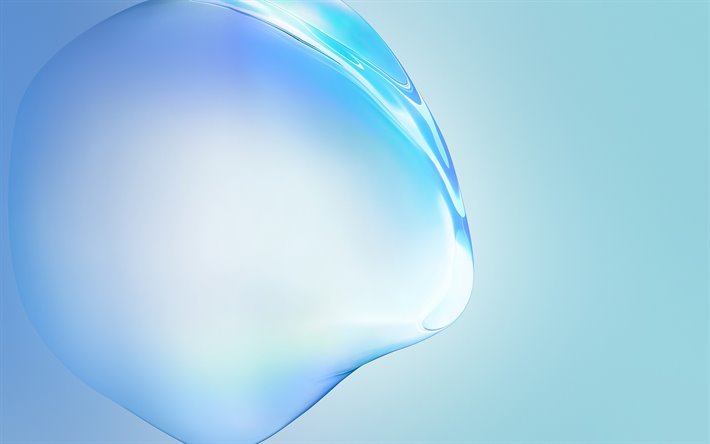 Blue background with bubble, Samsung Galaxy Note 10, Samsung stock wallpapers, blue abstract background, Samsung