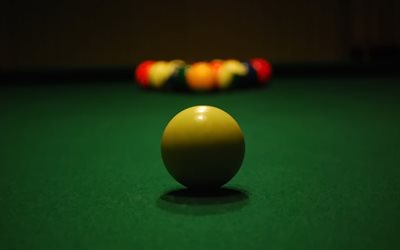 Snooker, billiards, yellow ball, pool table, billiards concepts, games