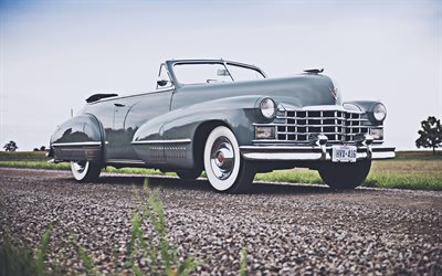 4k, Cadillac Sixty-Two Convertible, carros retro, carros 1947, carros americanos, Cadillac