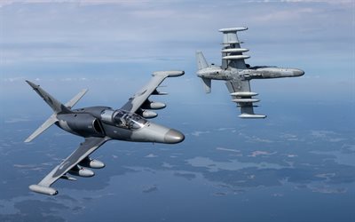aero l-159 alca, tschechisches trainingsflugzeug, tschechische luftwaffe, l-159, milit&#228;rflugzeug, trainingsflugzeug am himmel