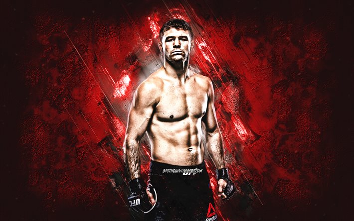 Al Iaquinta, UFC, MMA, american fighter, red stone background, Ultimate Fighting Championship
