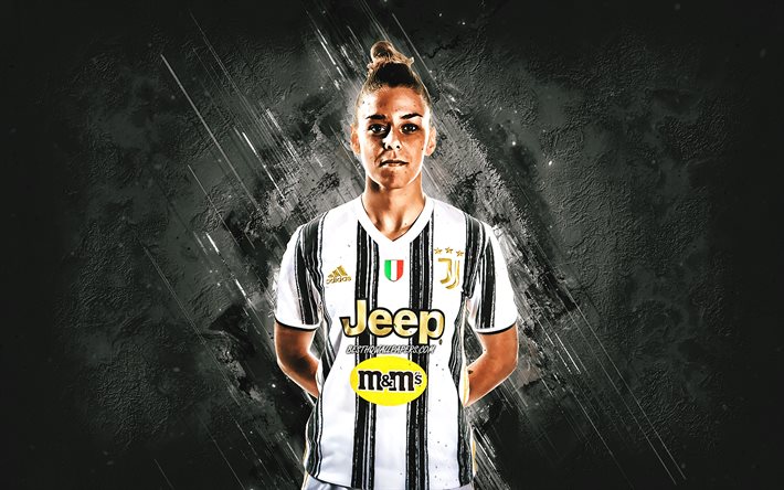 Lisa Boattin, Juventus FC, sfondo grigio pietra, Serie A, Italia, calcio