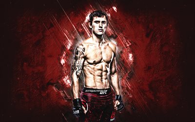 Claudio Puelles, MMA, UFC, peruvian fighter, portrait, burgundy stone background, Ultimate Fighting Championship
