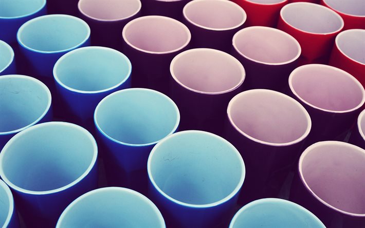 blue-red background with cups, texture with cups, blue red circles background, cups
