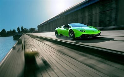Lamborghini Huracan, 2016, LP610-4, Spyder, Novitec Coinc&#233;, supercar, vert Ouragan