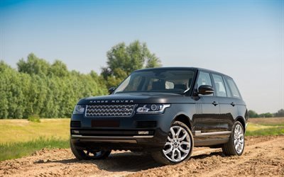 Land Rover Range Rover, 2016, Vogue, black Range Rover, field roads, off road