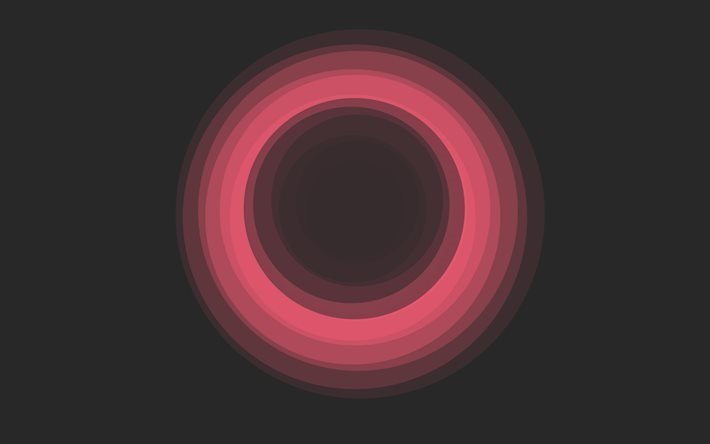 rosa cirklar, gr&#229; bakgrund, minimal