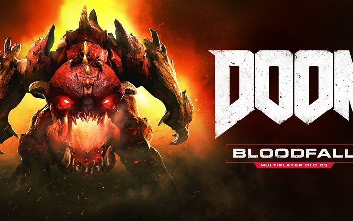 Doom, Bloodfall, 5K, cartaz, DLC