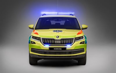 2017, Skoda Kodiaq, Ambulanza, vista frontale, 4k, crossover, auto speciali, Skoda