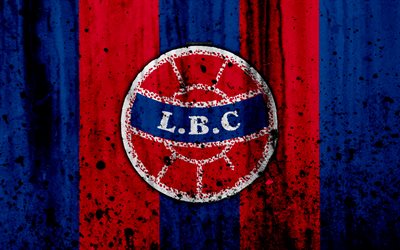 FC Chateauroux, 4k, logo, Liga de 2, de piedra textura, Francia, LB Chateauroux, el grunge, el f&#250;tbol, club de f&#250;tbol, la Liga 2, Chateauroux FC