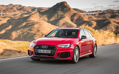 Audi RS4 Avant, road, 2017 cars, new RS4 Avant, german cars, Audi