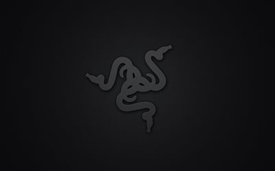 Razer, logo, creative, gray background, Razer Logo