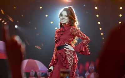 4k, Camila Cabello, 2017, cantante cubano de m&#250;sica, conciertos, hermosa mujer