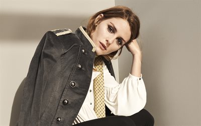 Olivia Palermo, photo shoot, fashion model, USA, gray jacket, beautiful woman