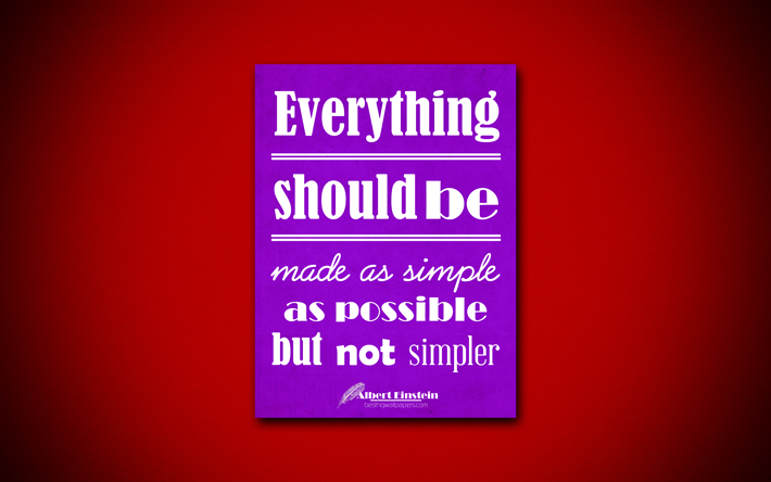 Everything should be made as simple as possible, but not simpler, 4k, business quotes, Albert Einstein, motivation, inspiration
