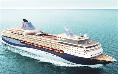 Marella Explorer, 4k, cruise ships, sea, sunset, Marella Cruises