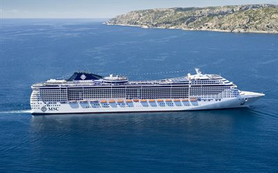 Divina, 4k, cruise ship, port, MSC Divina, MSC Cruises