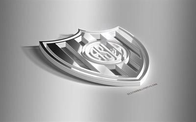 CA San Lorenzo de Almagro, 3D de acero logotipo, el Argentino de clubes de f&#250;tbol en 3D con el emblema de la ciudad de Buenos Aires, Argentina, de la Superleague, San Lorenzo emblema de metal, Argentino de Primera Divisi&#243;n, f&#250;tbol, creativo