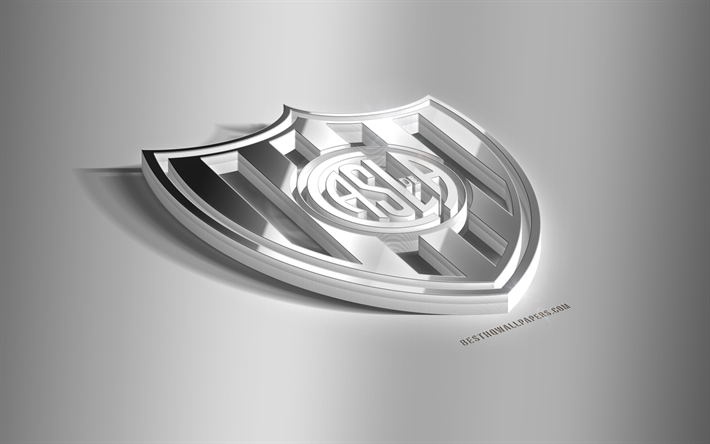CA San Lorenzo de Almagro, 3D &#231;elik logo, Arjantinli Futbol Kul&#252;b&#252;, 3 BOYUTLU amblem, Buenos Aires, Arjantin, Superleague, San Lorenzo metal amblem, Lig, futbol, yaratıcı 3d sanat