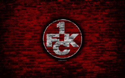 FC Kaiserslautern, logotipo, rojo ladrillo de la pared, de la Bundesliga 2, club de f&#250;tbol alem&#225;n, f&#250;tbol, textura de ladrillo, Kaiserslautern logotipo, Alemania