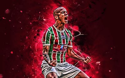 Marcos Junior, goal, brazilian footballers, Fluminense FC, soccer, Brazilian Serie A, Marcos Junior Lima dos Santos, football, neon lights, Brazil
