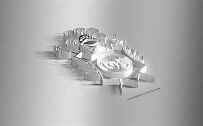 Club de Gimnasia y Esgrima La Plata, 3D steel logo, Argentinean football club, 3D emblem, La Plata, Argentina, Superleague, Gimnasia y Esgrima metal emblem, Argentine Primera Division, football, creative 3d art