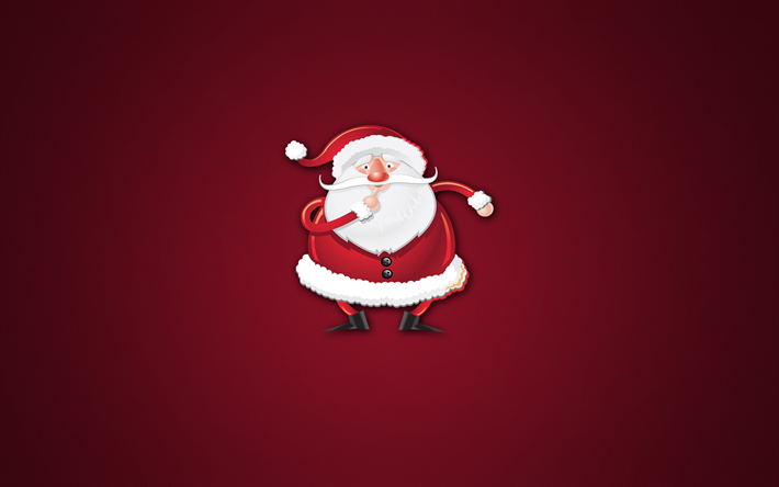 ダウンロード画像 サンタクロース ミニマリズムにおけるメディウム 新年 赤の背景 文字 クリスマス フリー のピクチャを無料デスクトップの 壁紙