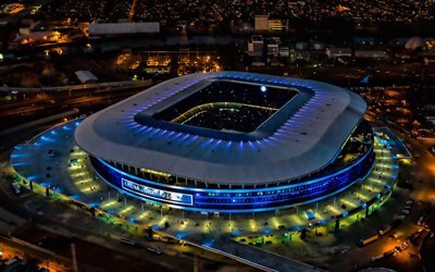gremio-stadion, fu&#223;ball-stadion gremio fc, fu&#223;ball, gremio arena, nacht, brasilien, gremio neues stadion