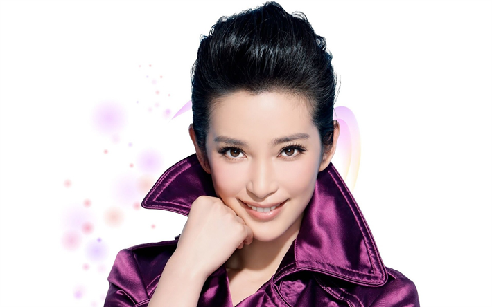 Li Bingbing, portrait, chinese actress, purple jacket, hollywood chinese actress, USA, photoshoot