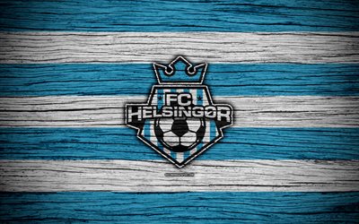 Helsingor, 4k, football, Danish Superliga, soccer, Denmark, Helsingor FC, creative, logo, wooden texture, football club, FC Helsingor