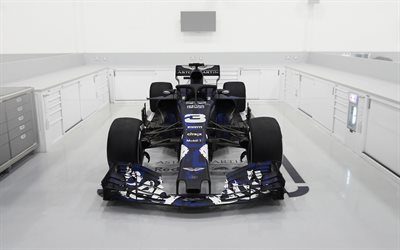 Red Bull Racing, RB14, 2018, Formula 1, racing car, exterior, front view, new cockpit protection, F1, racing