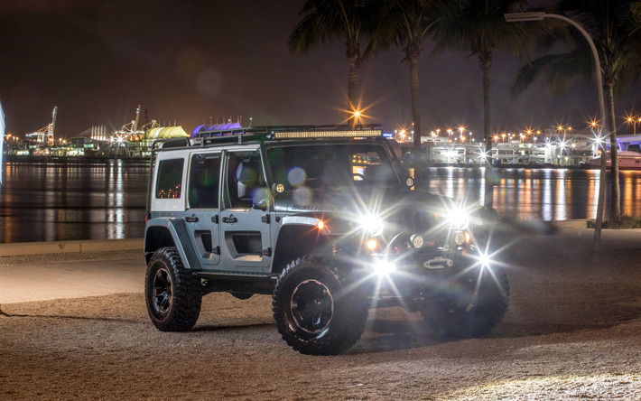 Jeep en Zigzag Concepto, 4k, 2018 coches, noche, Suv, Jeep