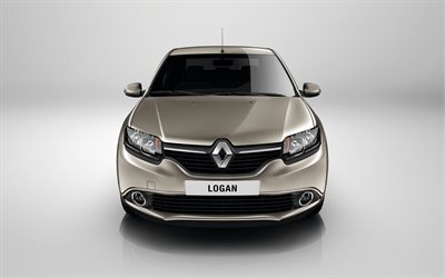 Renault Logan MCV, 2017, 4k, vista frontale, esteriore, nuovo argento Logan, le auto francesi, Renault