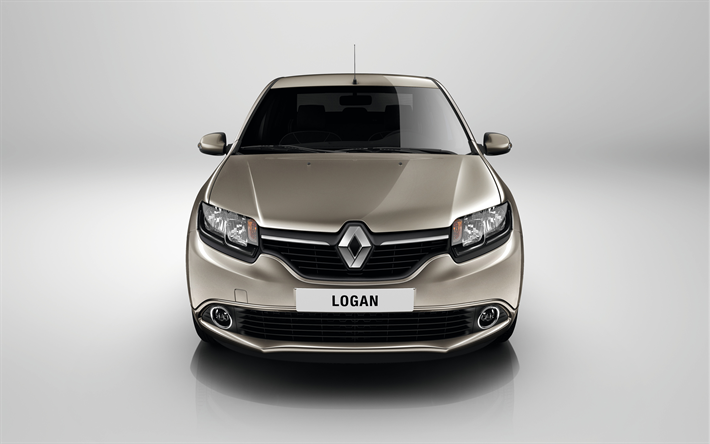 Renault Logan MCV, 2017, 4k, front view, exterior, new silver Logan, French cars, Renault