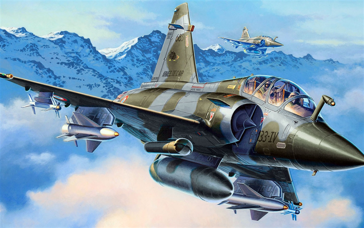 mirage 2000d, dassault aviation, franz&#246;sische jagdflieger, kunst -, milit&#228;r-flugzeuge, combat aviation