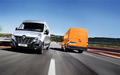 Renault Master, 2018, 4k, veicoli commerciali, merci, minibus, new silver Master, per il trasporto di merci, Renault