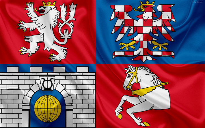 Flaggan i Pardubice Region, silk flag, 4k, officiella symboler, flaggor av administrativa enheter, Tjeckiska Republiken, Pardubice Region