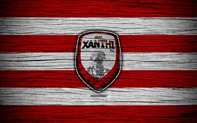 Veria FC, 4k, tr&#228;-struktur, Grekiska Super League, fotboll, football club, Grekland, Xanthi, logotyp, FC-Xanthi