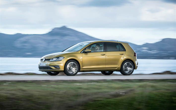 Volkswagen Golf VII, 2018, &#224; hayon, le nouvel or Golf, populaire voitures, 4k, Volkswagen