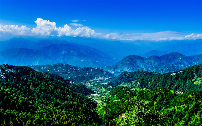 India, 4k, mountains, summer, South Asia, HDR, Asia