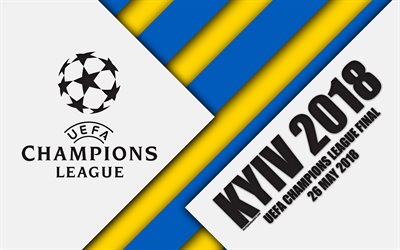 2018 UEFA Champions League-Finalen, Kiev 2018, NSC Olimpiyskyi Stadium, 26 Maj 2018, 4k, promo, material och design, Champions League, fotboll
