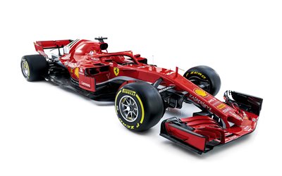 Ferrari SF71H, 2018, 4k, uusi Ferrari F1-auto, Formula 1, ohjaajan suoja, SF71H, F1, uuden auton ohjaamon suoja, Scuderia Ferrari