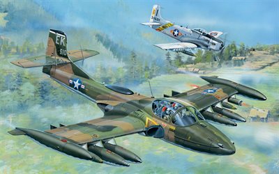 Douglas A-1 Skyraider, Cessna A-37 Dragonfly, attaque Am&#233;ricaine, avion, avion militaire, de l&#39;USAF, Vietnam