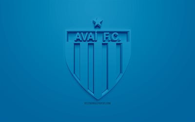 ألح FC, الإبداعية شعار 3D, خلفية زرقاء, 3d شعار, البرازيلي لكرة القدم, دوري الدرجة الاولى الايطالي, فلوريانوبوليس, البرازيل, الفن 3d, كرة القدم, أنيقة شعار 3d