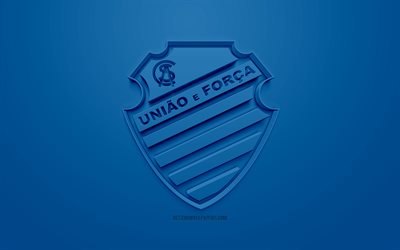 Centro Sportivo Alagoan, CSA, creative 3D logo, blue background, 3d emblem, Brazilian football club, Serie A, Alagoas, Brazil, 3d art, football, stylish 3d logo