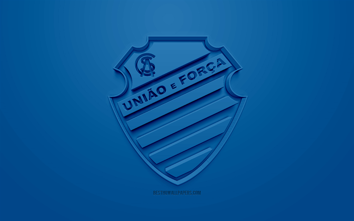 Centro Sportivo Alagoan, CSA, creative 3D logo, blue background, 3d emblem, Brazilian football club, Serie A, Alagoas, Brazil, 3d art, football, stylish 3d logo
