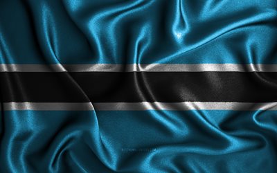 Botswana flag, 4k, silk wavy flags, African countries, national symbols, Flag of Botswana, fabric flags, 3D art, Botswana, Africa, Botswana 3D flag