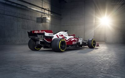 2021, Alfa Romeo C41, 4k, vista posteriore, esterno, auto da corsa di Formula 1, F1, Formula 1, Alfa Romeo Racing Orlen