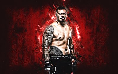 Justin Tafa, UFC, MMA, New Zealand Fighter, Red Stone Background, Ultimate Fighting Championship