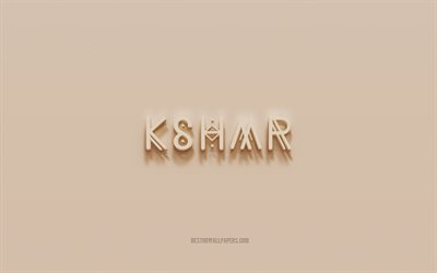 KSHMR-logo, ruskea kipsi-tausta, KSHMR-3D-logo, muusikot, KSHMR-tunnus, 3d-taide, KSHMR